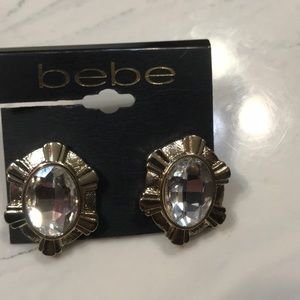 BeBe goldtone circular stone earrings New with tag